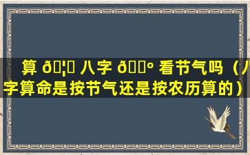 算 🦄 八字 🌺 看节气吗（八字算命是按节气还是按农历算的）